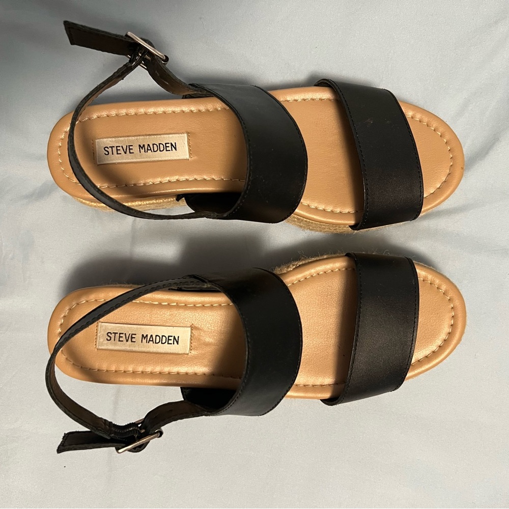 Steve Madden Black Strap Sandals